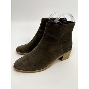 Clarks Somerset Breccan Myth Brown Suede Zipper Ankle Booties Size 7M